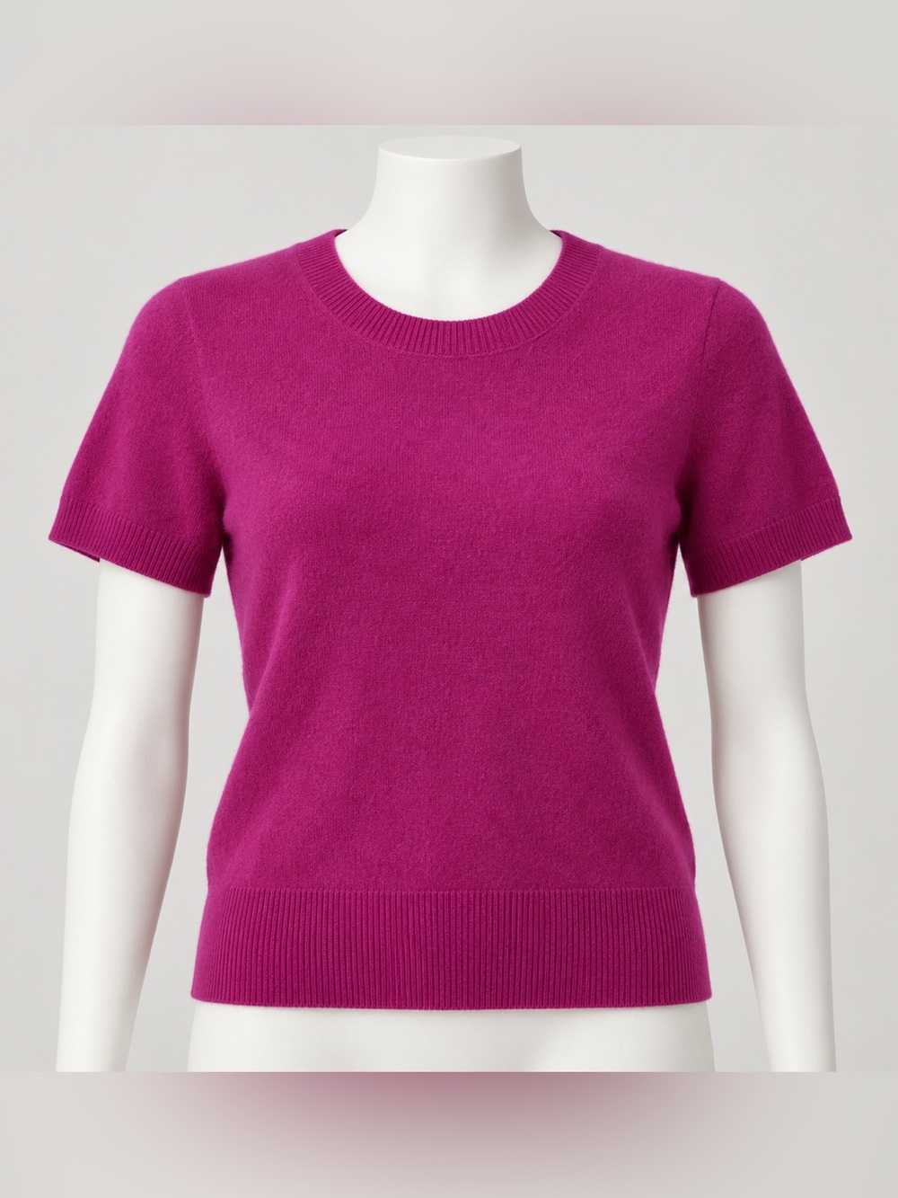 NWT J.Crew Cashmere Shrunken T-Shirt Fuchsia Pink XS CA082